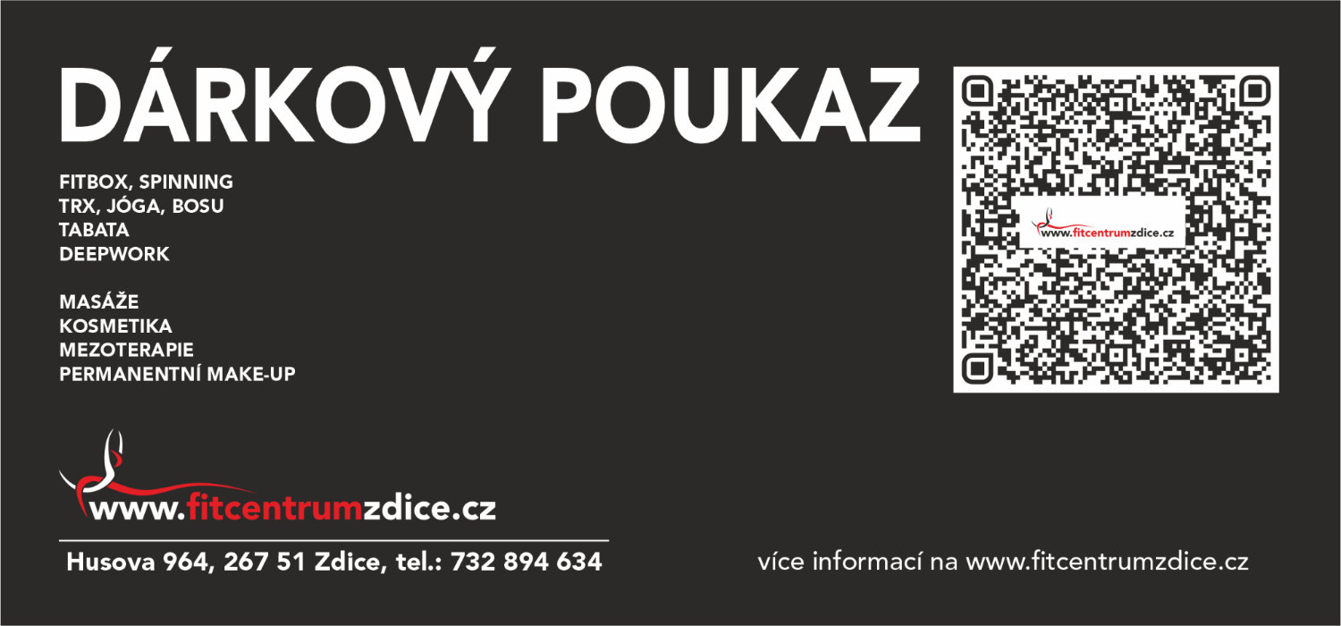 Dárkový poukaz Fitcentra Zdice.